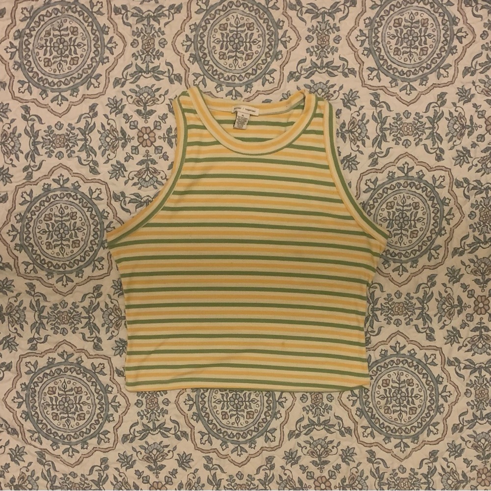 BETTER TOGETHER Yellow & Green Striped Tank